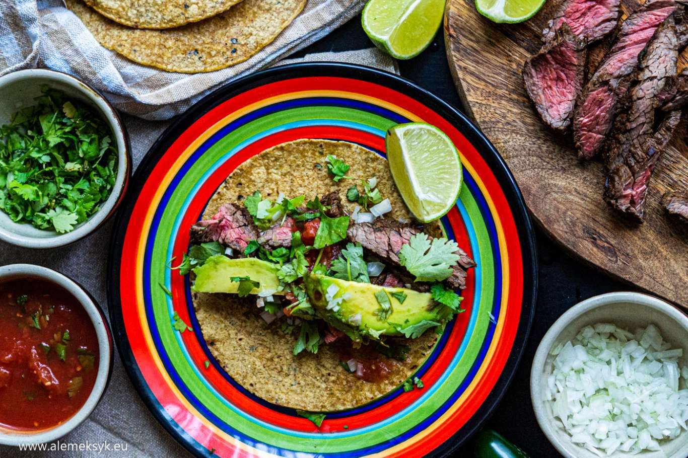 Tacos Carne Asada - grillowana wołowina w cudownej meksykańskiej marynacie