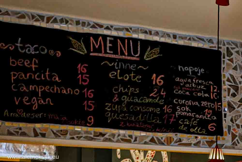 Koński Ząb Taco - menu