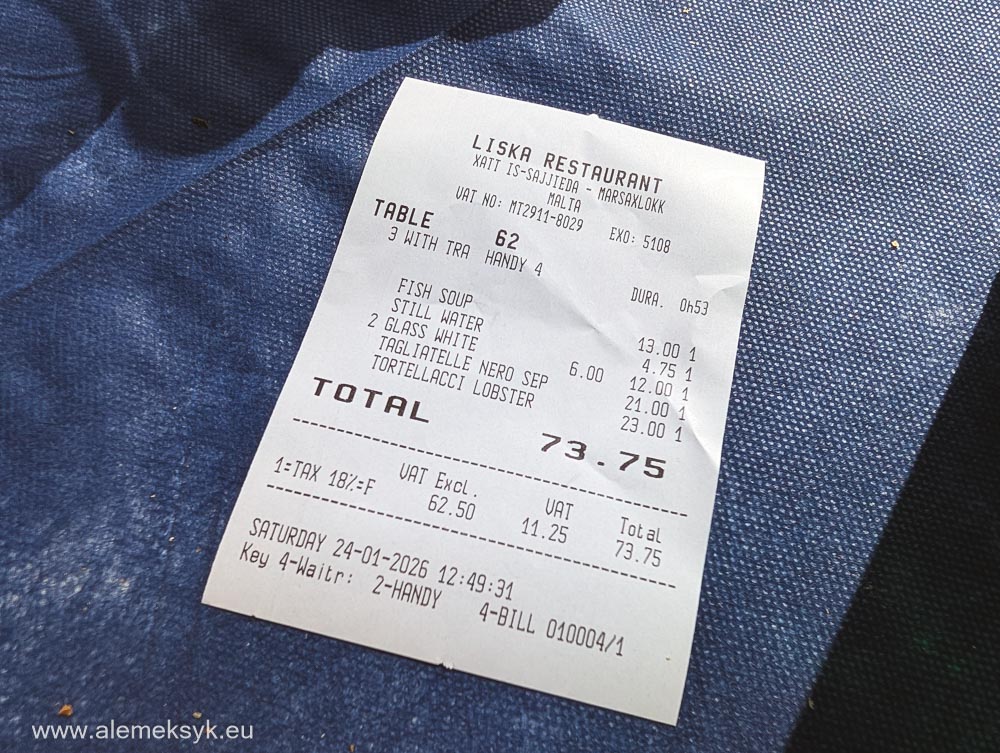 Gdzie zjeść na Malcie? Restauracja Liska w Marsaxlokk